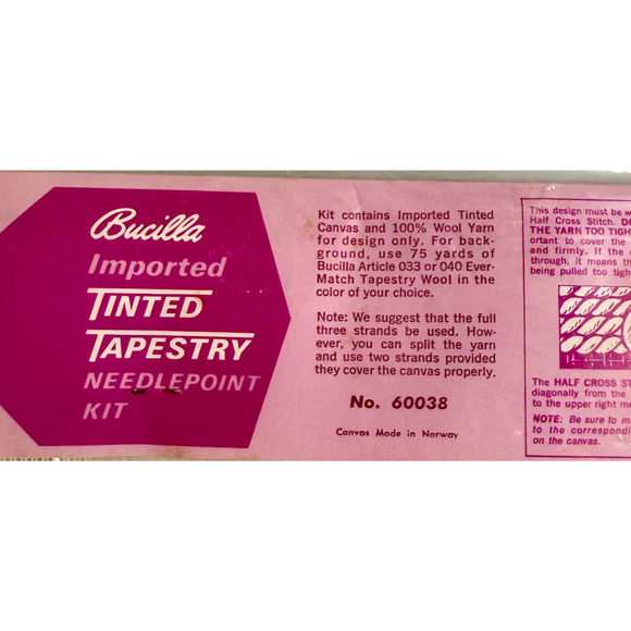 Bucilla Needlepoint Kit Tinted Tapestry 60038 Lilies Floral Vintage HTF NOS READ - Picture 5 of 7